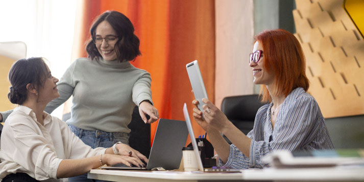 group of women onboarding employees