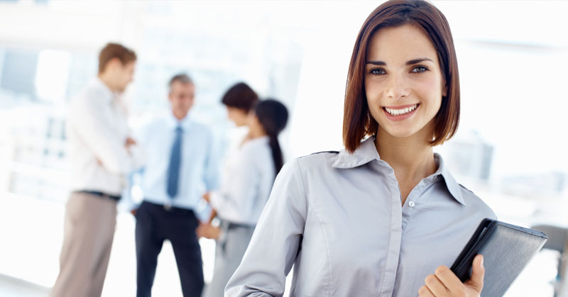 hr hiring manager happy about her new quality hire