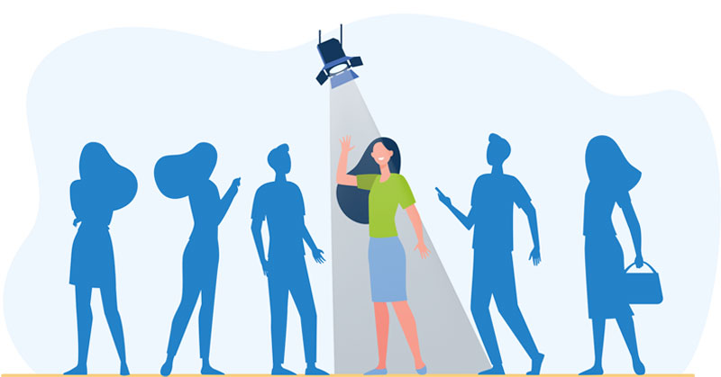 spotlight on a job seeker