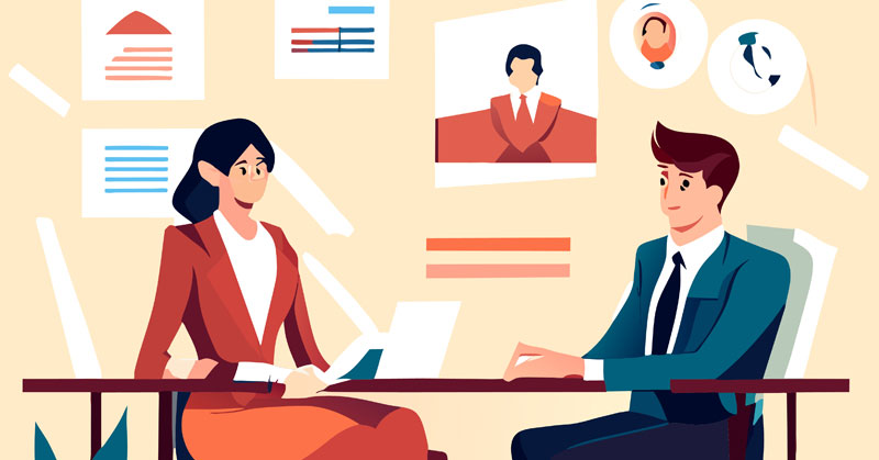 hr manager interviewing applicant