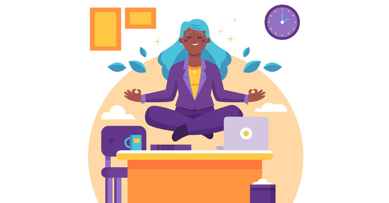 employee practicing good mental health